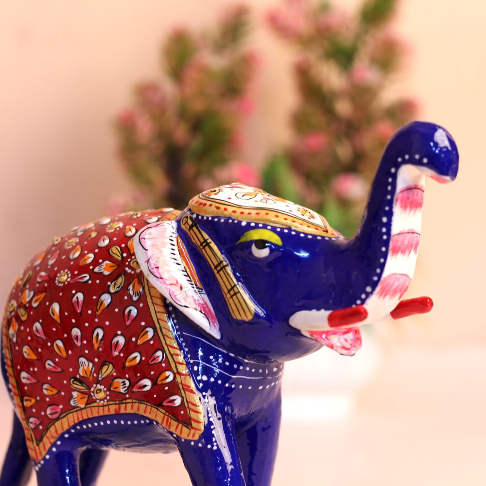 Metal Minakari Elephant 6'' - 4