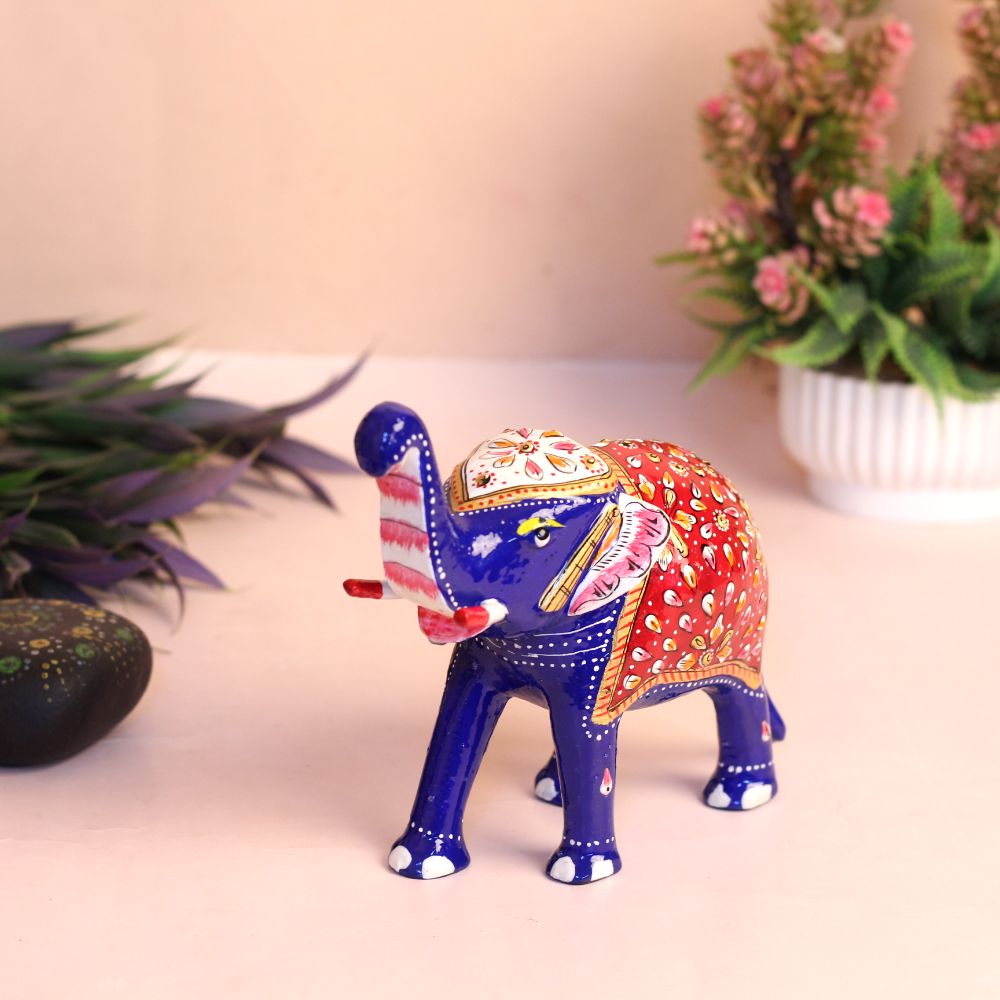 Metal Minakari Elephant 6'' - 5