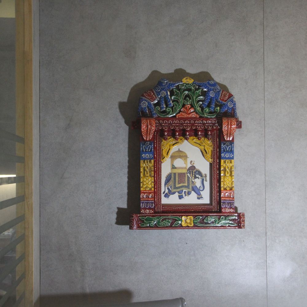 Wooden Jharokha With Painting 36'' - 6