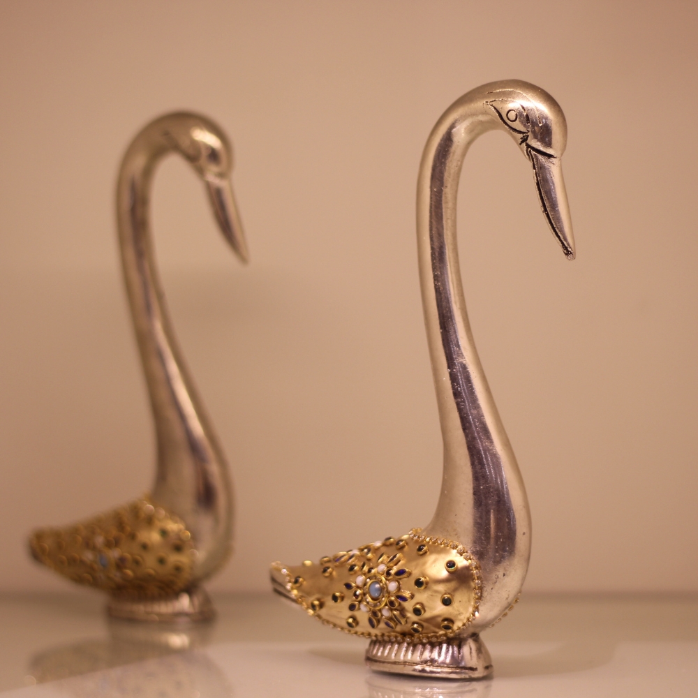 Sarus Bird Pair Golden Work - 6