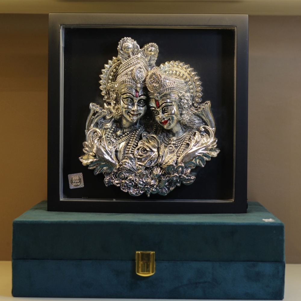 Radha Krishna (Flower) with Light Frame