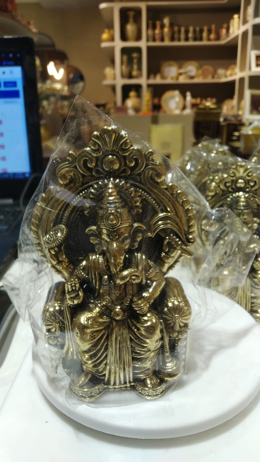 Brass Antique Singasan Ganesh