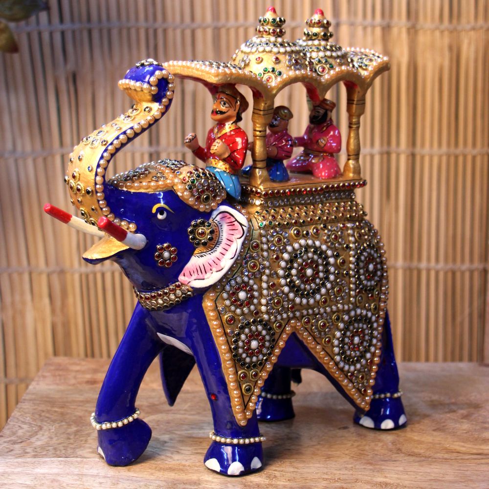 Metal Ambabari Elephant Jewellery Work 12''