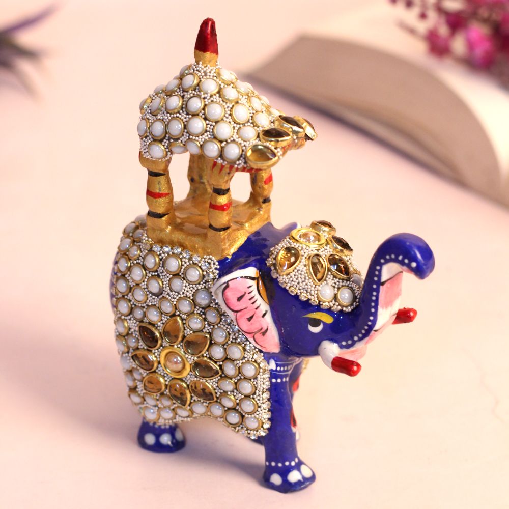 Metal Stone Elephant Ambabari 3'' - 5