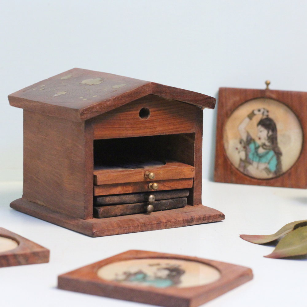 Wooden Hut Tea Costar