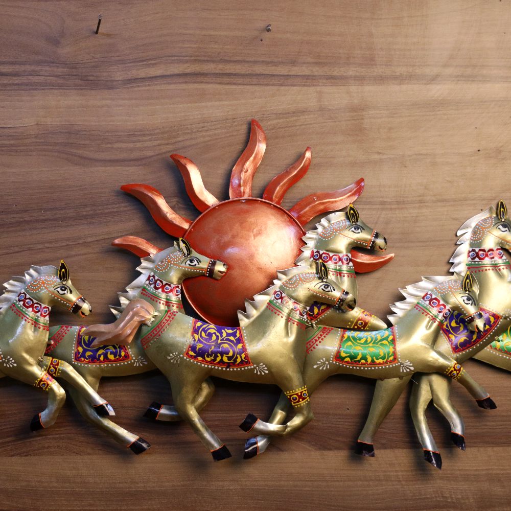 IRON WALL 7 HORSE WITH SUN 1266 - 3