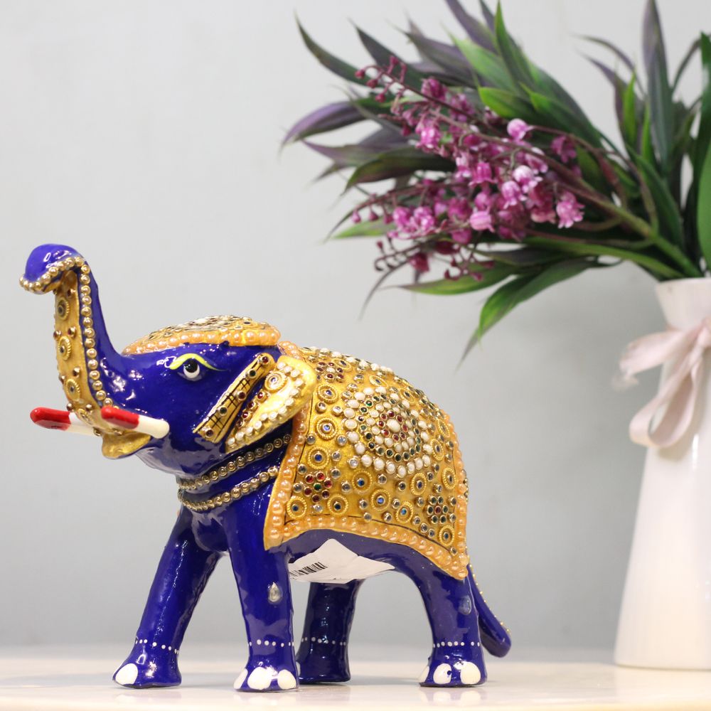 Metal Elephant Jewellery Work 6'' - 5