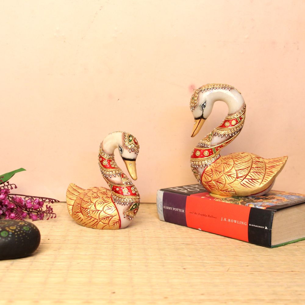 Marble Printed Golden Duck Set 2 - 4
