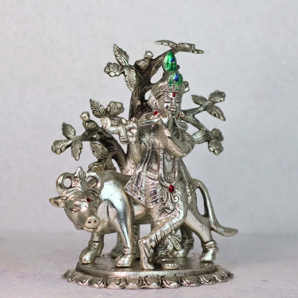 Metal Krishna Cow