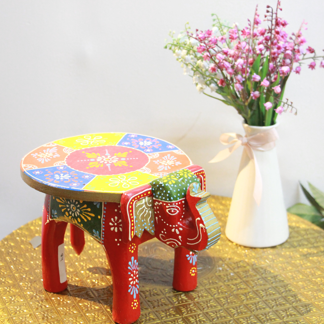 Painted Elephant Stool 6