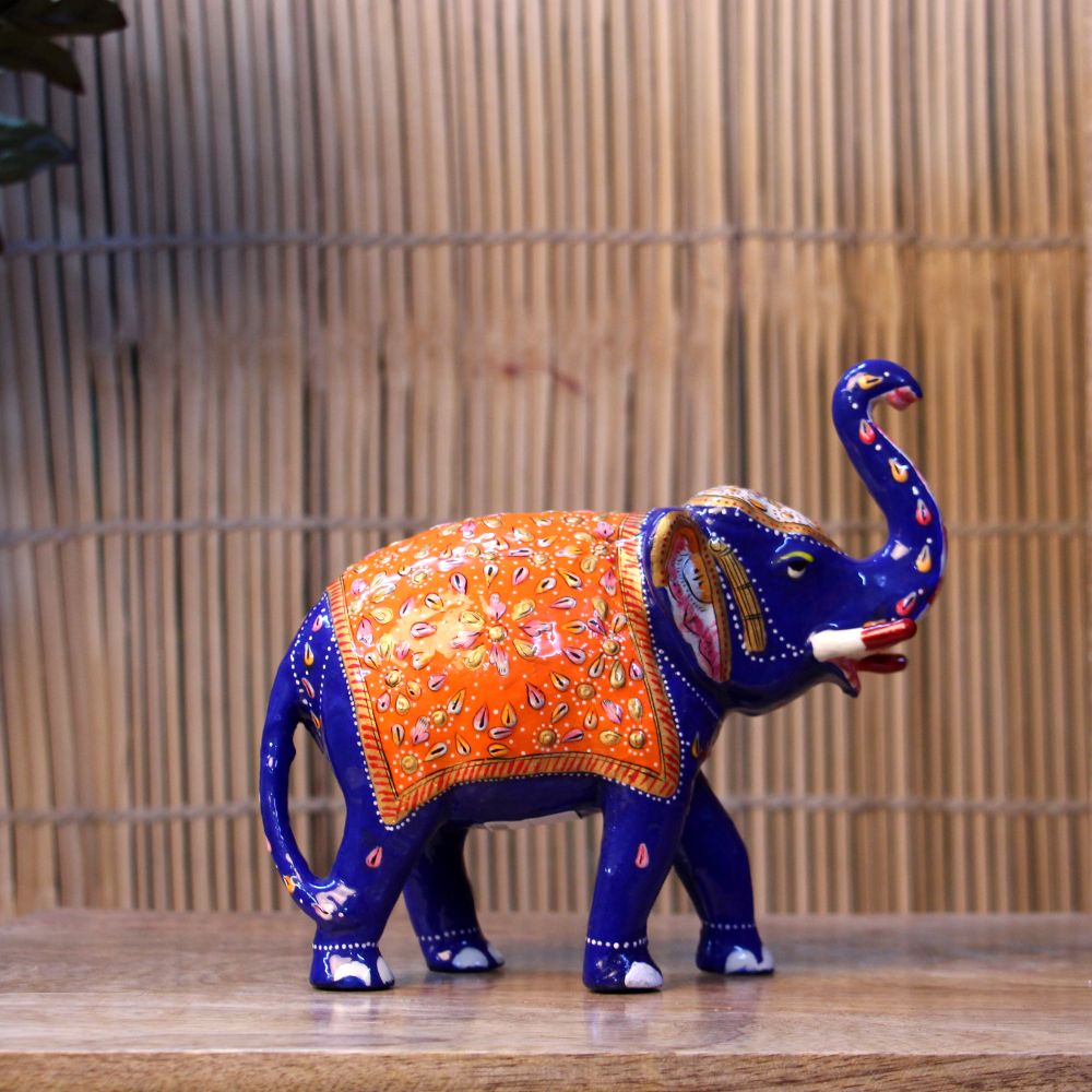 Metal Meenakari Elephant 7'' - 3
