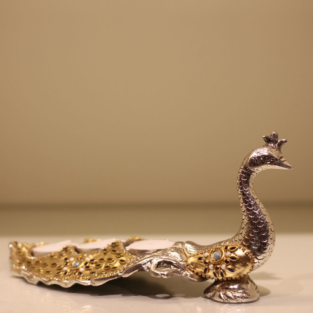 Peacock Candle Single Golden WORK - 5
