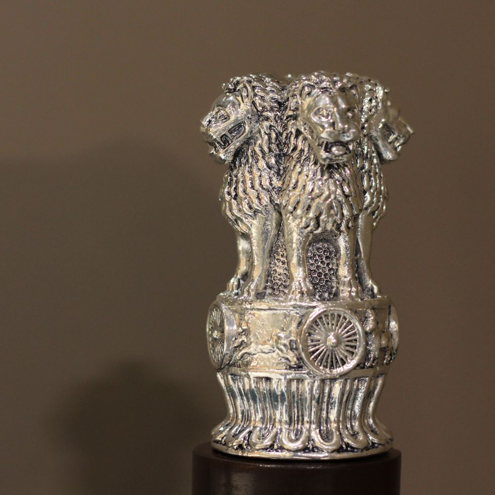 Ashok Stambh 8'' Clad Silver W/b - 3