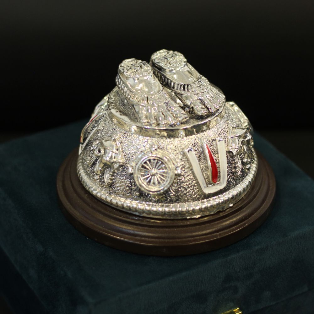 Charan Paduka Silver w/box - 4