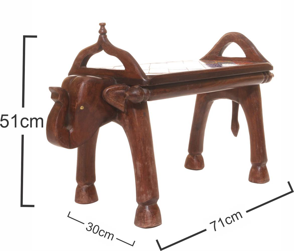 WOODEN ELEPHANT BENCH - 3