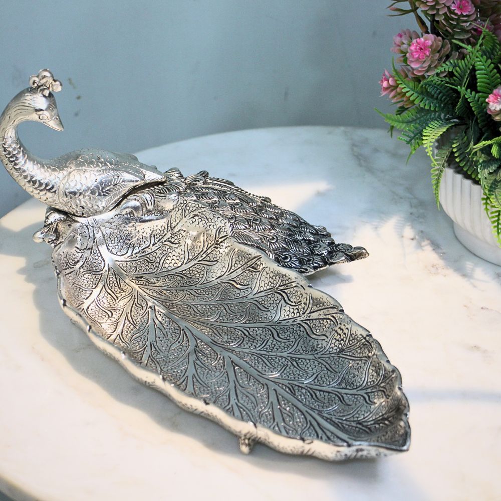 Metal Peacock Plate
