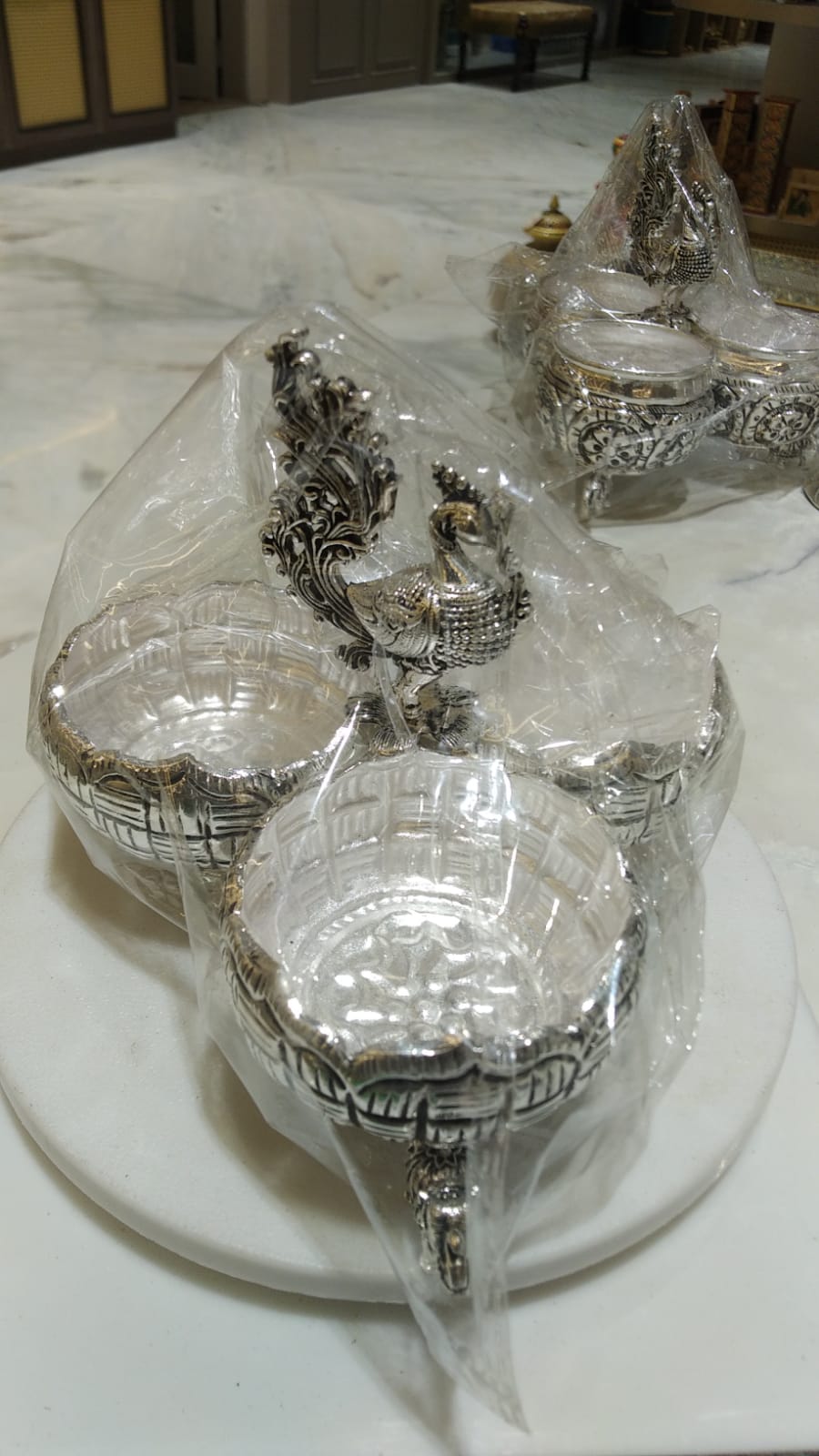 Brass Small Pooja Set 3 Bowl