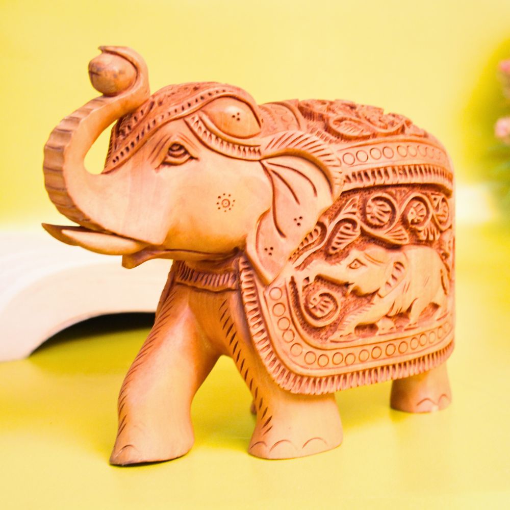 Wooden Elephant 6'' Shikaar T/u - 3