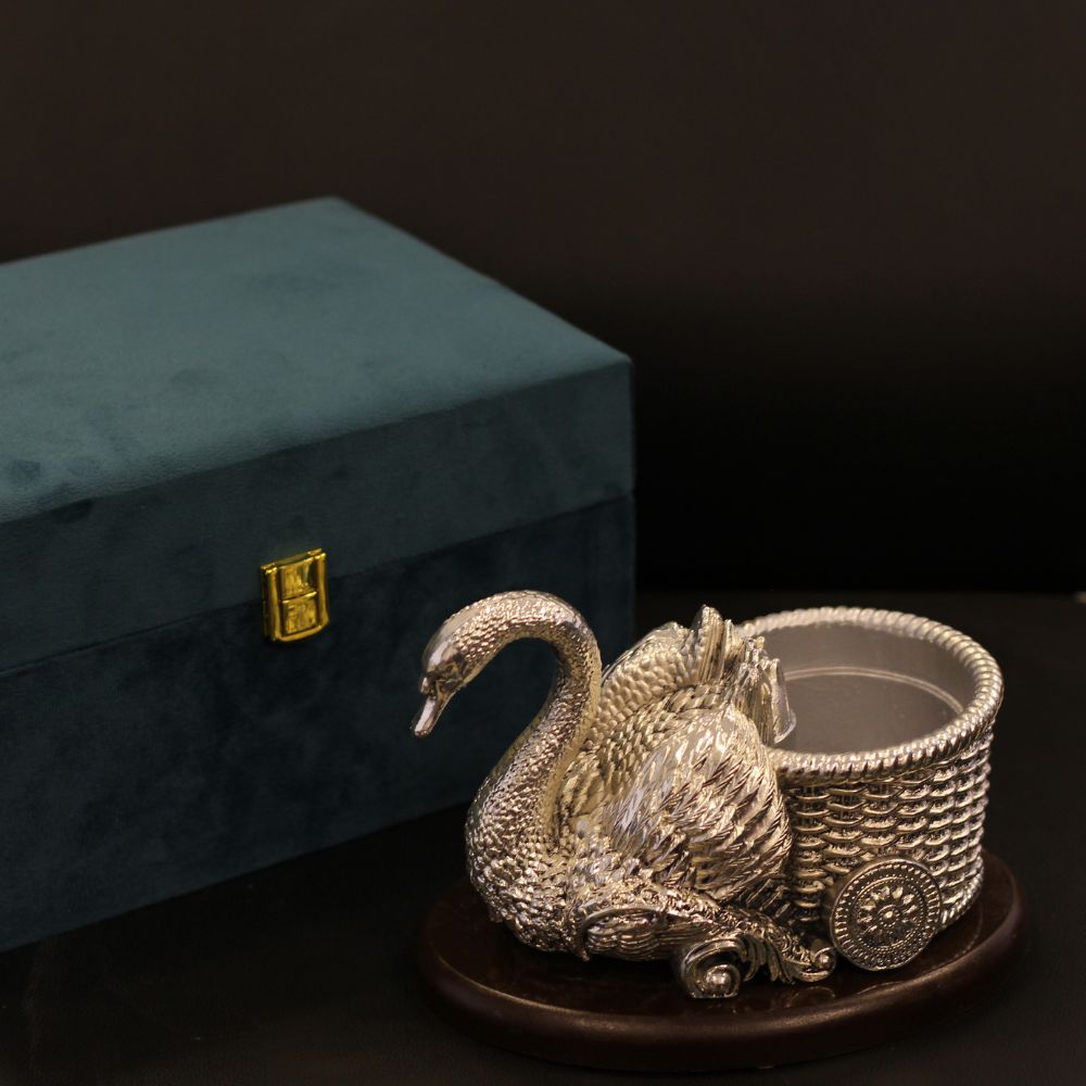 Duck Bowl Clad With SIlver W/box