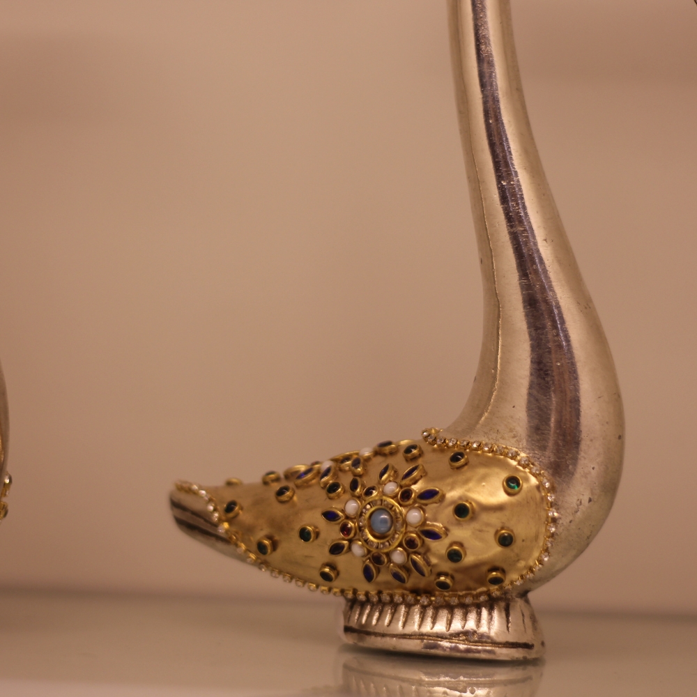 Sarus Bird Pair Golden Work - 5