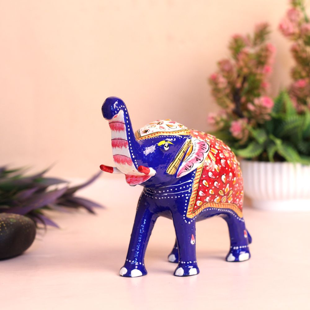 Metal Minakari Elephant 6'' - 3