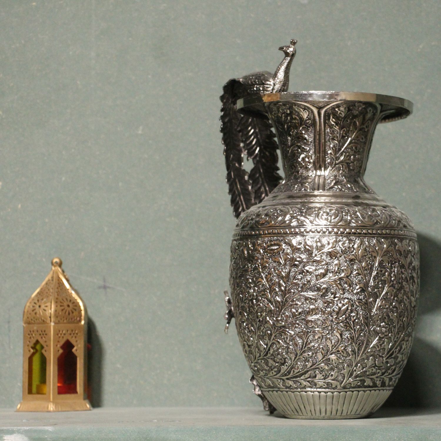 Brass Peacock Flower Pot - 6