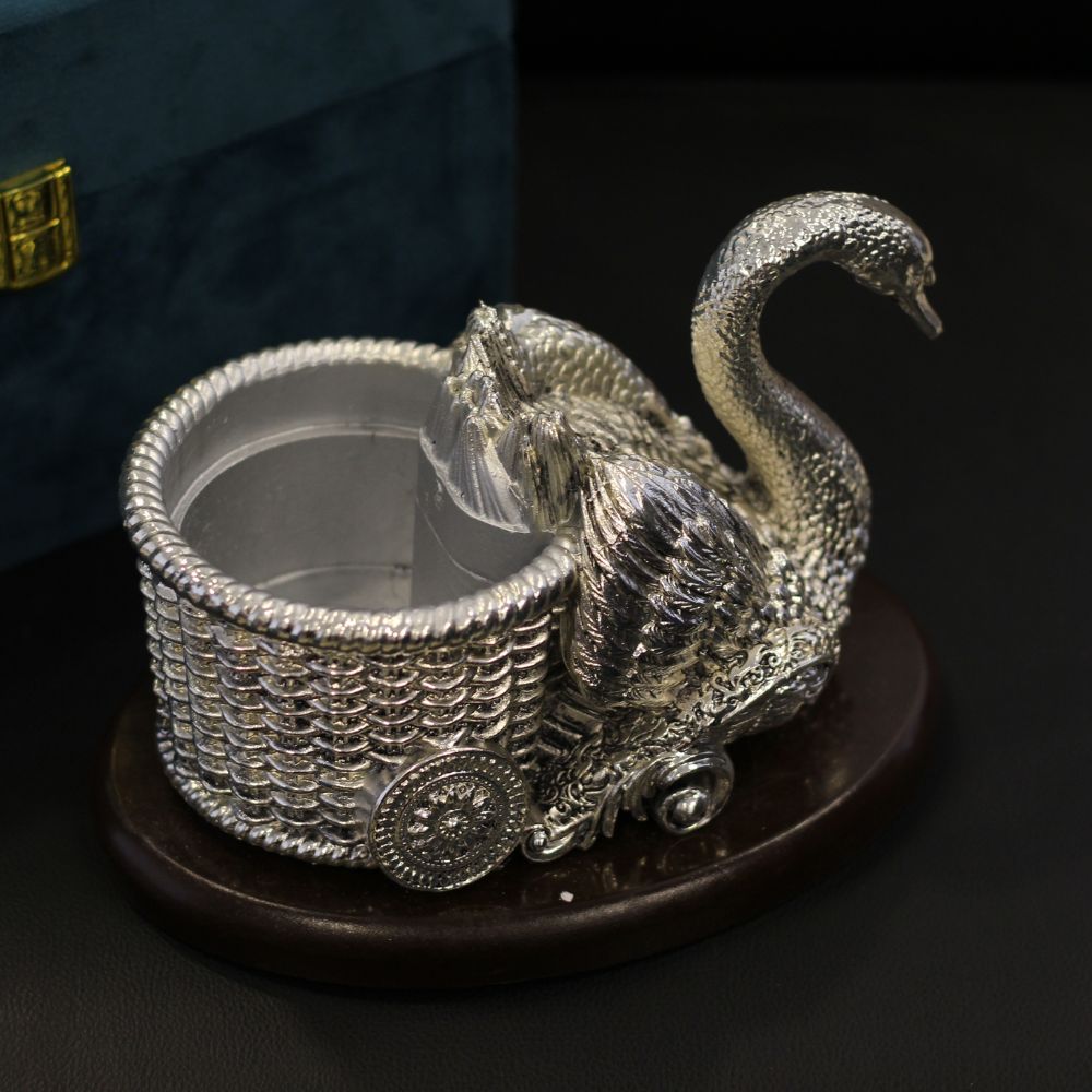 Duck Bowl Clad With SIlver W/box - 7