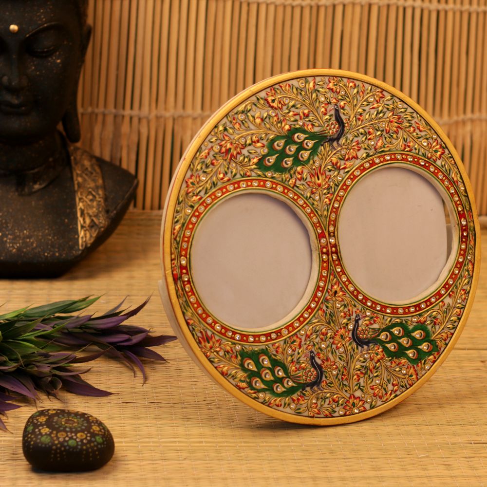 MARBLE DUAL PHOTO FRAME 12 INCH