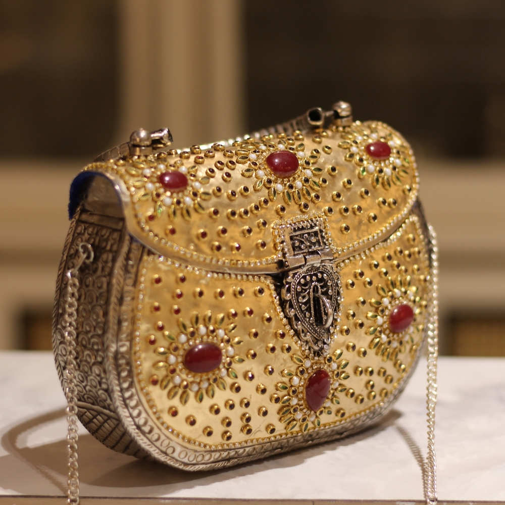 Purse Golden Stone Work - 3