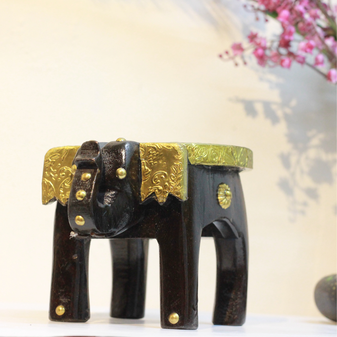 Brass Elephant Stool 4'' - 5
