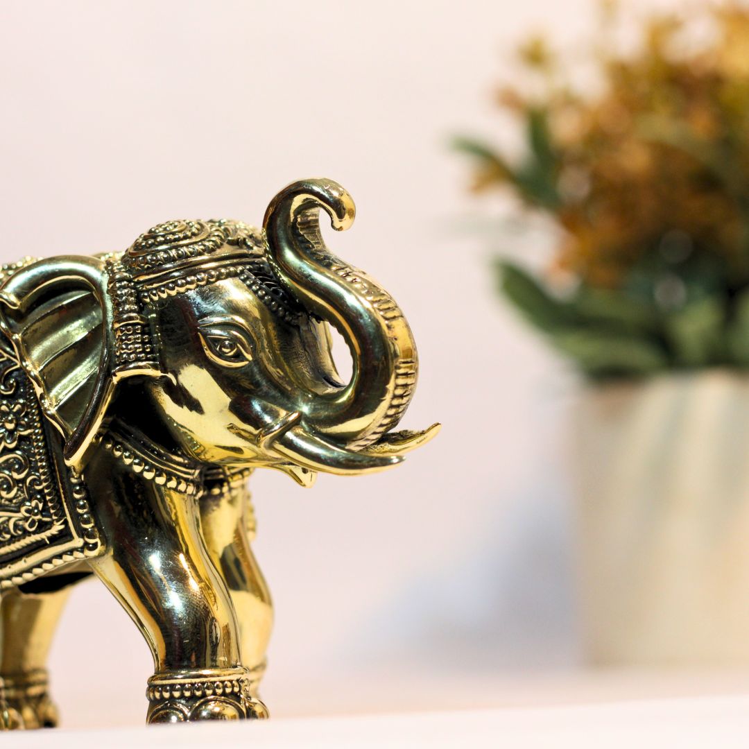 Brass Elephant Antique 3'' - 4
