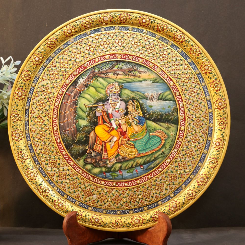 MARBLE GOLDEN PLATE LARGE