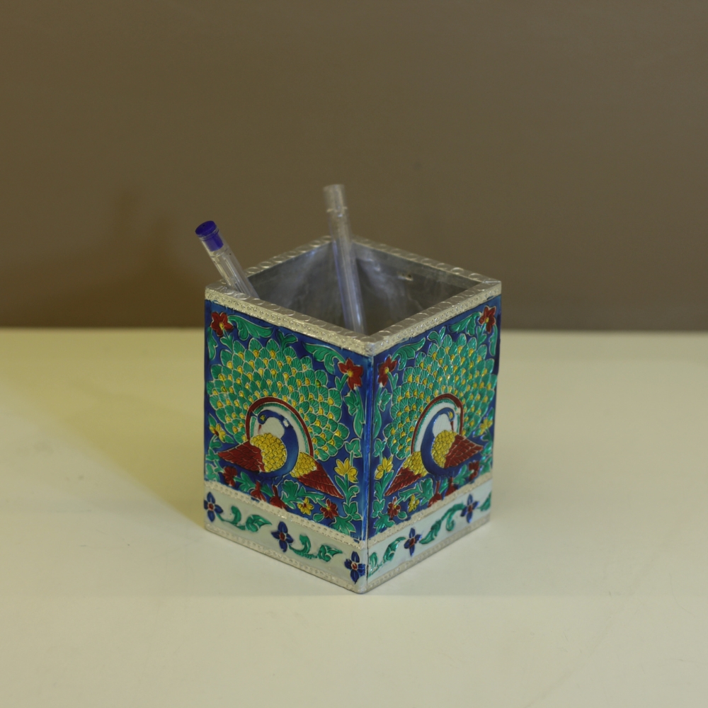 Peacock Design Pen Stand Office Decor - 5