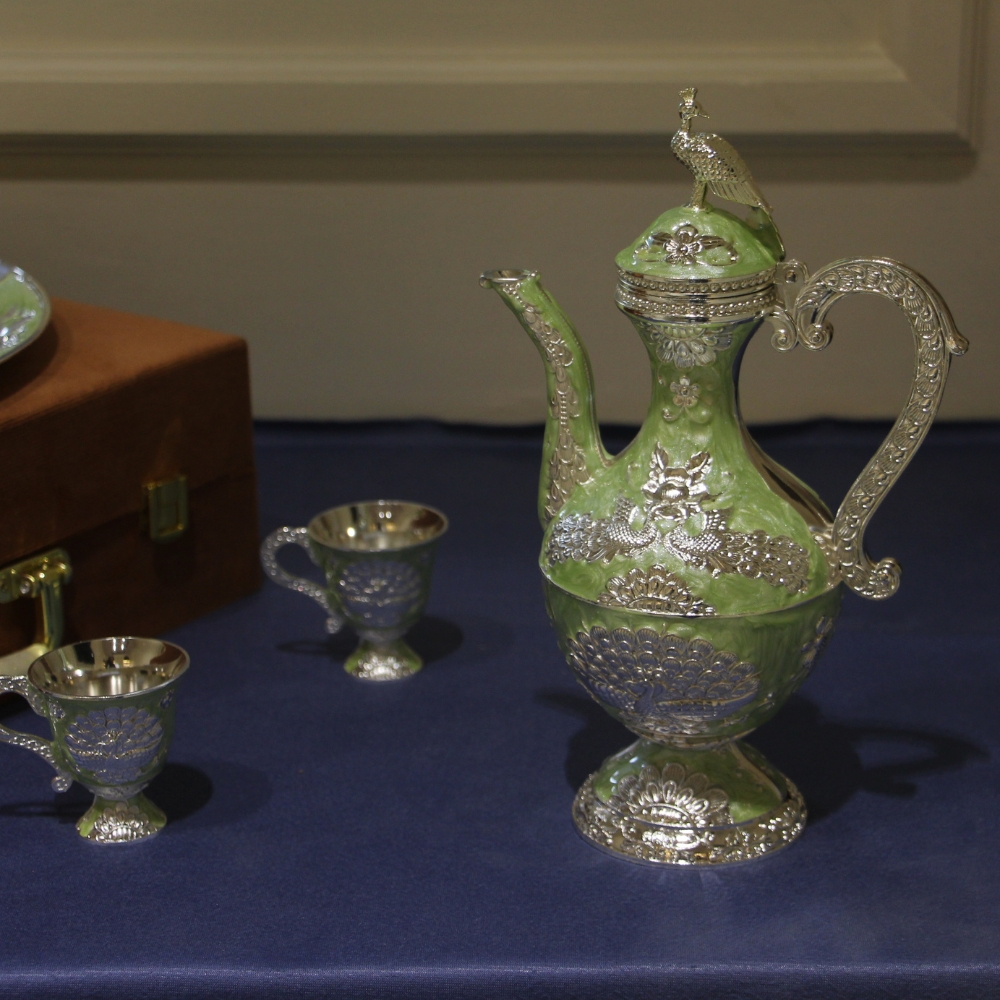 German Silver Tea Jug Set W/b - 6