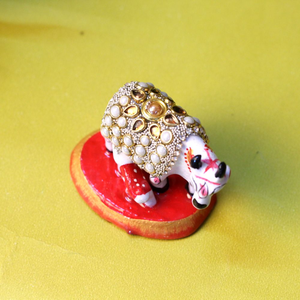 Metal Stone Cow With Baby 2'' - 4