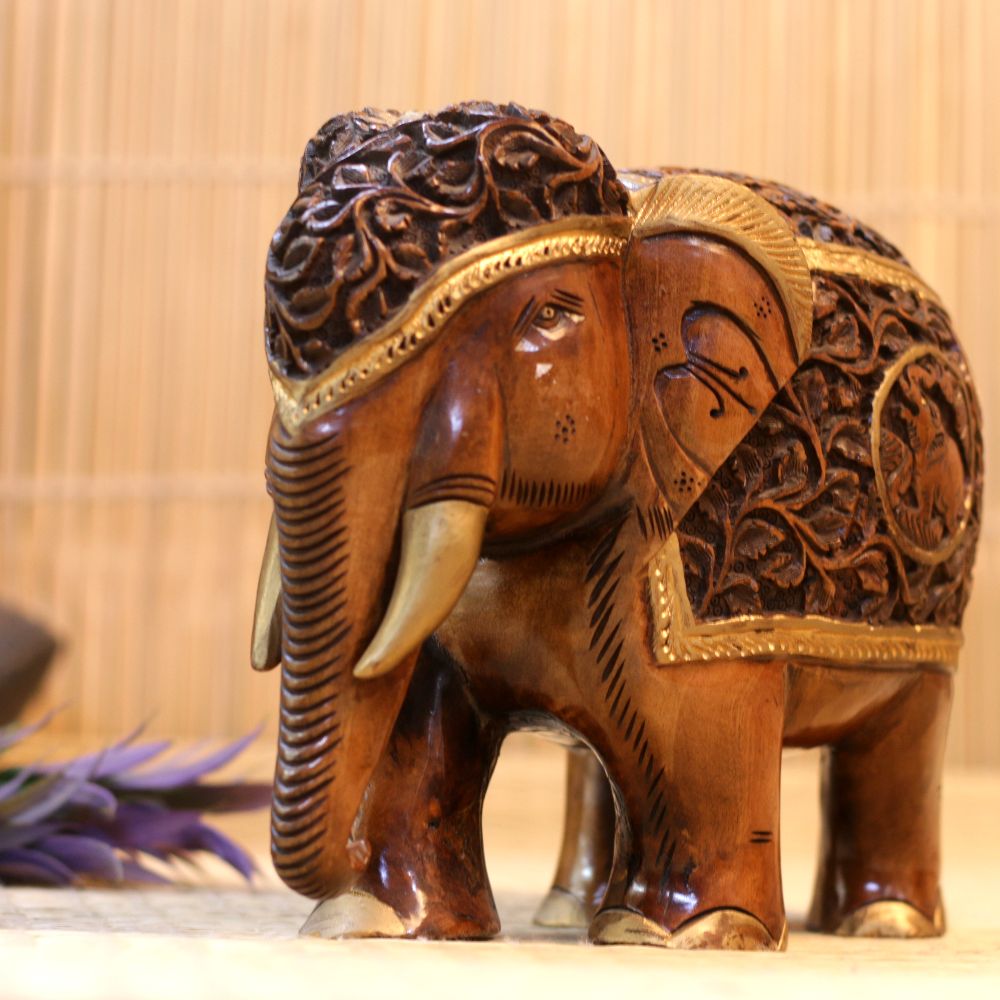 WOODEN HANDCRAFTED ELEPHANT BIG - 3