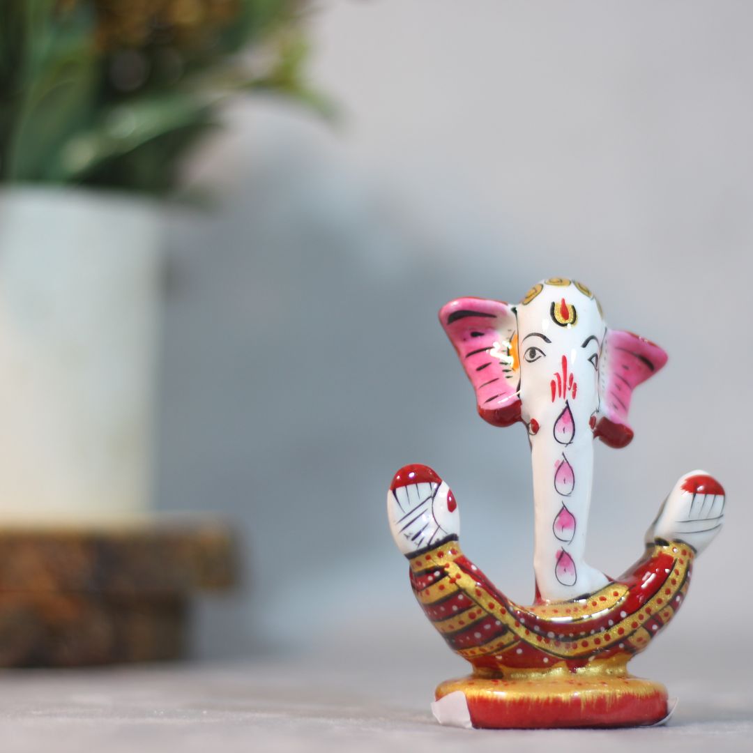 Metal Laddu Ganesh 3'' - 3