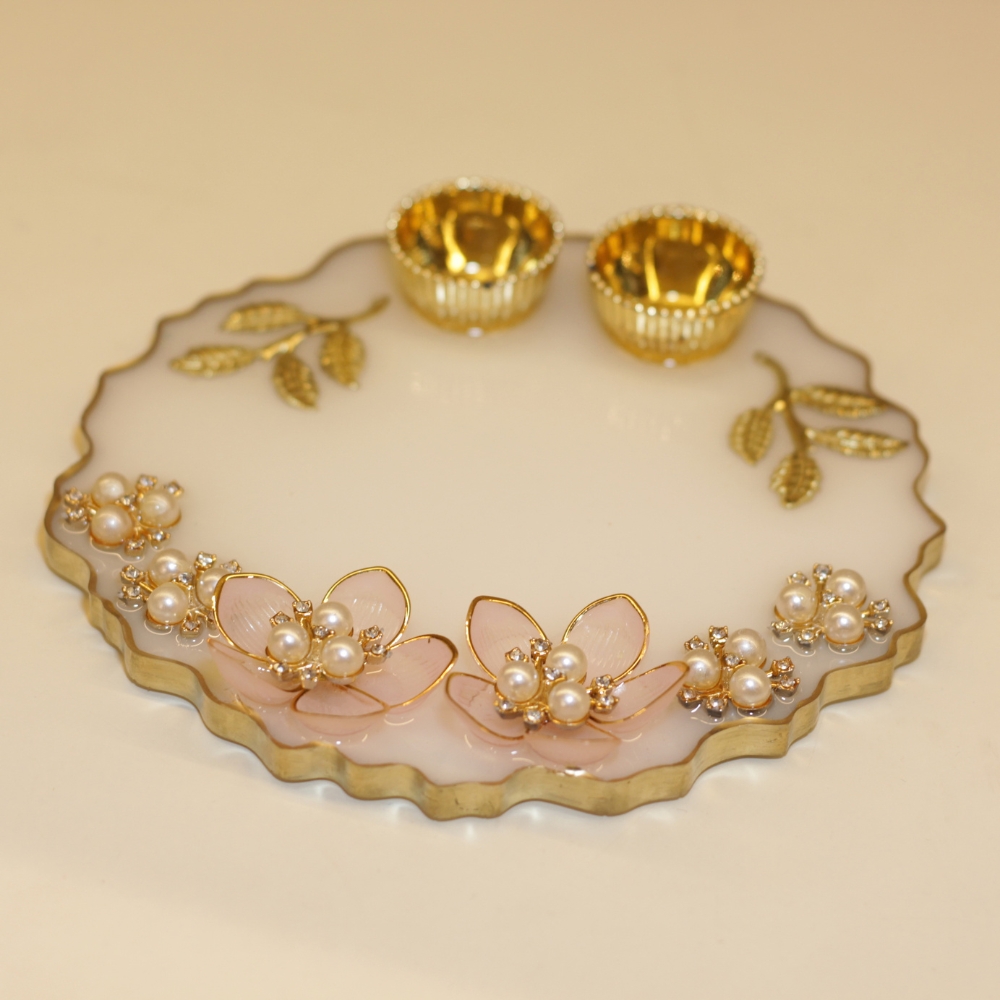 Resin Flower Pooja Plate - 4