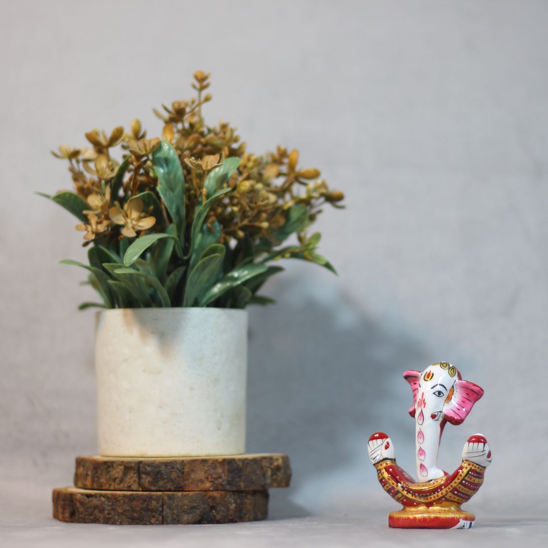 Metal Laddu Ganesh 3'' - 4