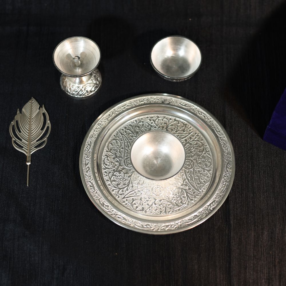 Swastik Pooja Thali Set 6'' - 6