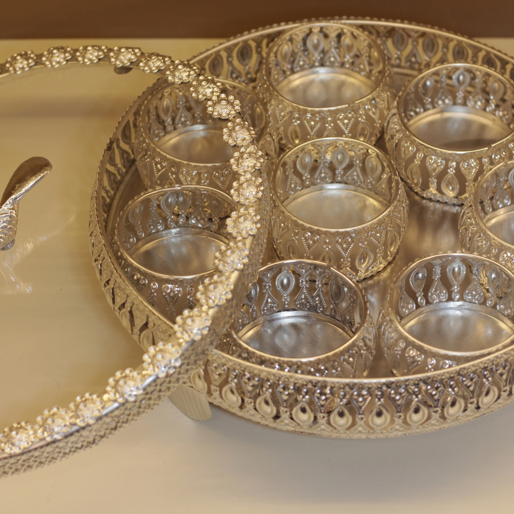 Silver Jali 8 Bowl Box - 4