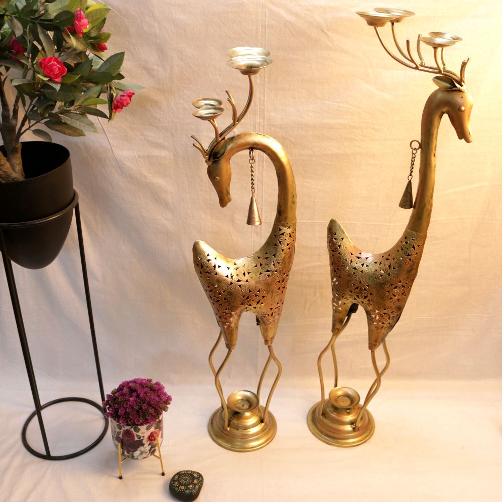 IRON DEER CANDLE WITH BELL - 5