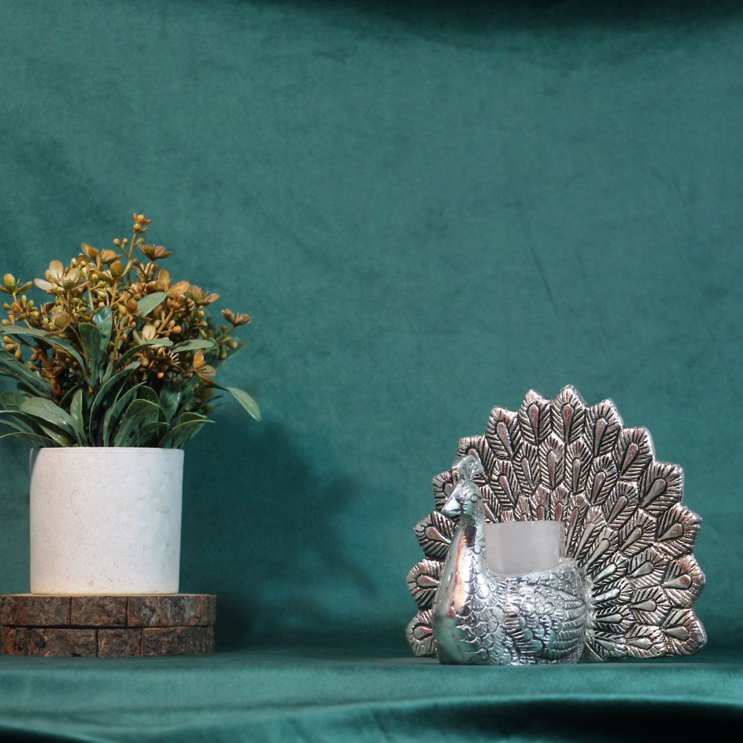 Metal Peacock Candle - 6