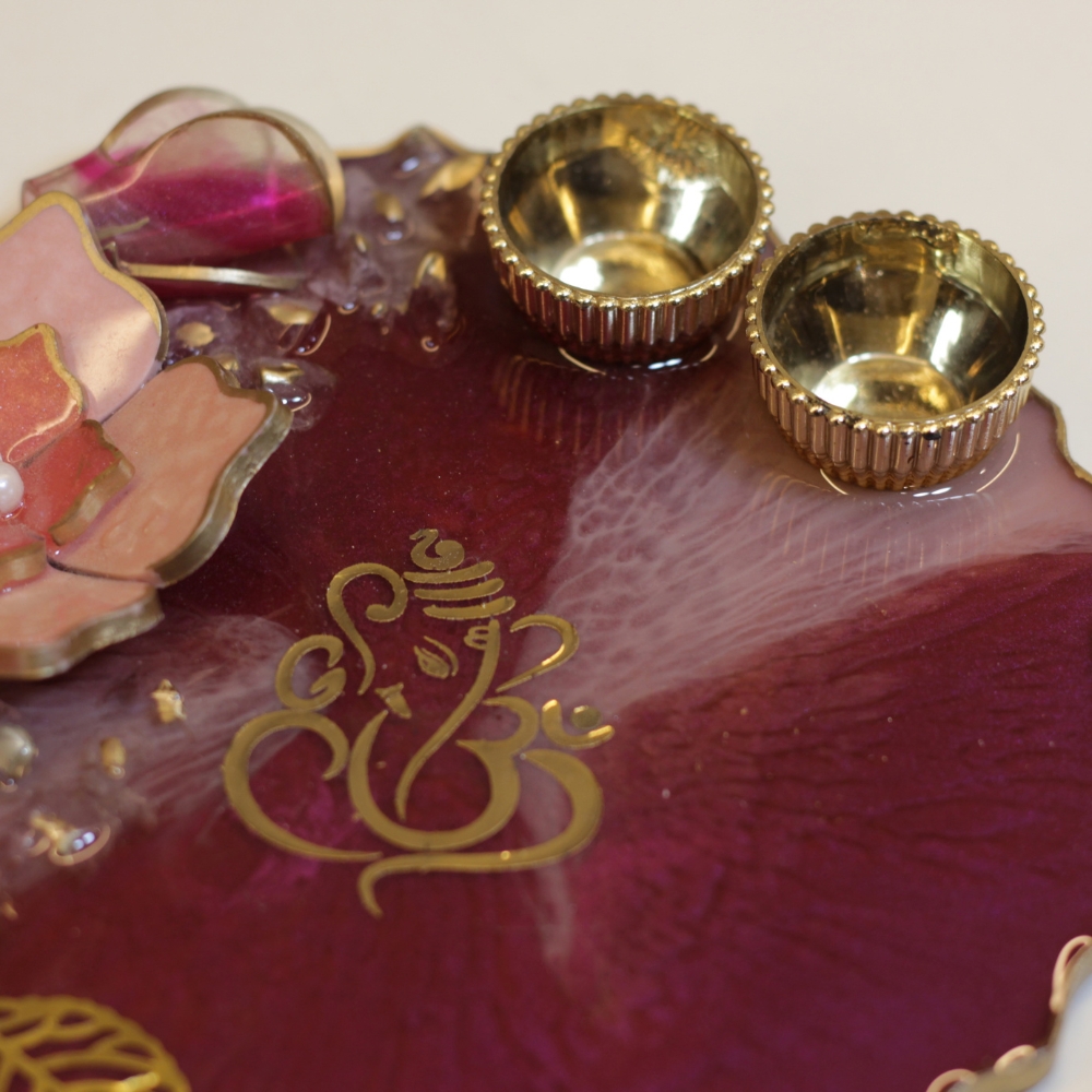 Resin flower Pooja Plate - 4