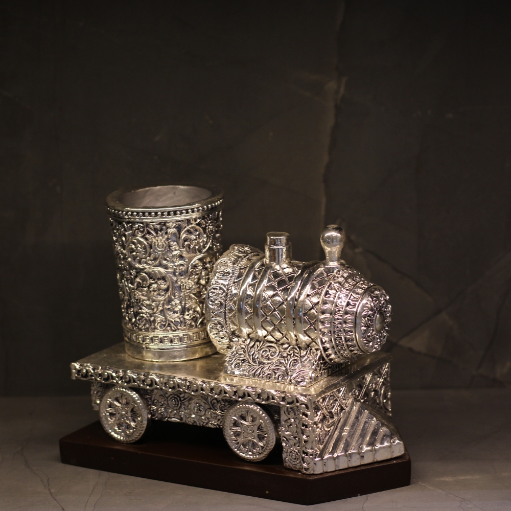 Engine Pen Stand Clad Silver W/b - 5