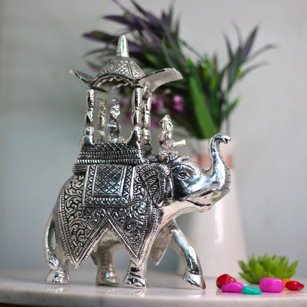 Aluminium Ambabari Elephant Malgari Silver