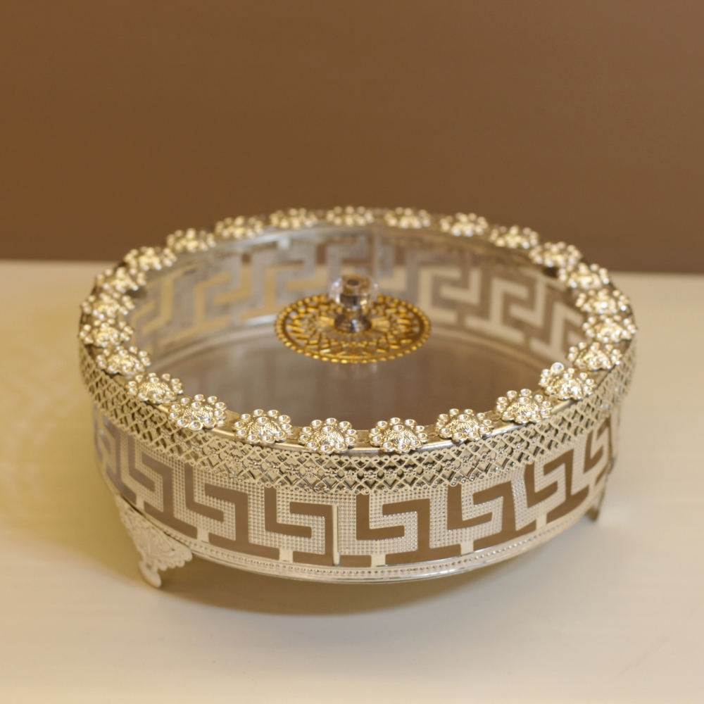 Round Jali Dryfruit Box 8x8