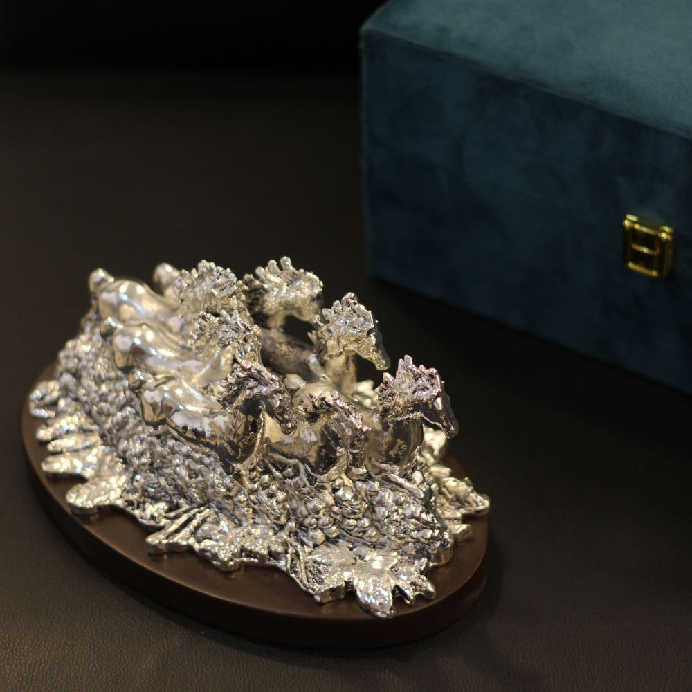 7 Horse Clad With Silver W/box - 6