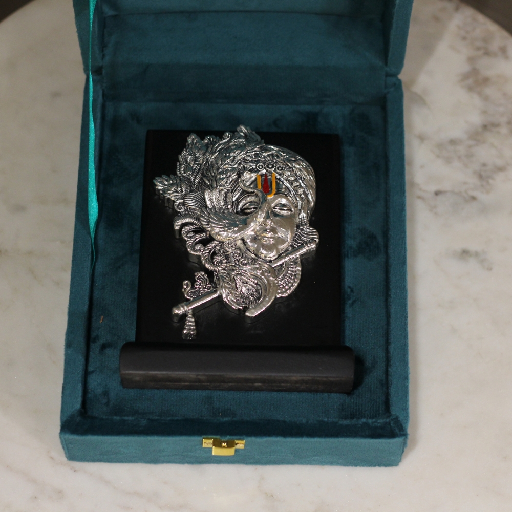 Krishna Ji 4'' Clad Silver W/b - 3