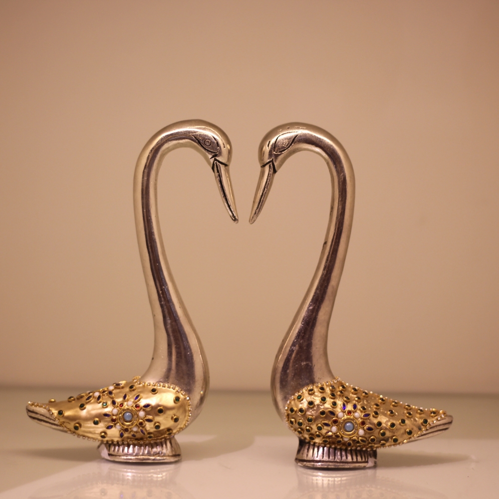 Sarus Bird Pair Golden Work - 3